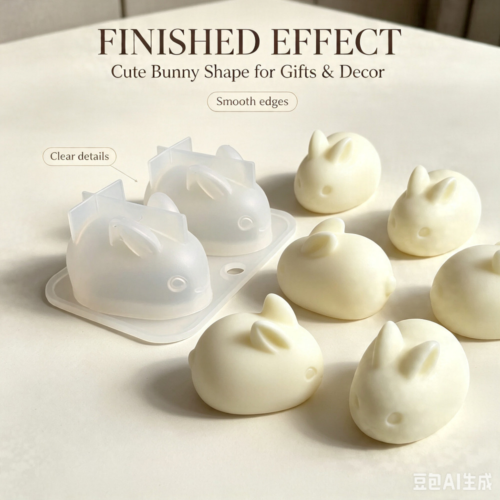 Candle Making Equipment - 3D ミニウサギシリコンモールド食品グレード 2 キャビティバニーモールドキャンドル作り用石鹸チョコレートフォンダンケーキ装飾 DIY 手芸用