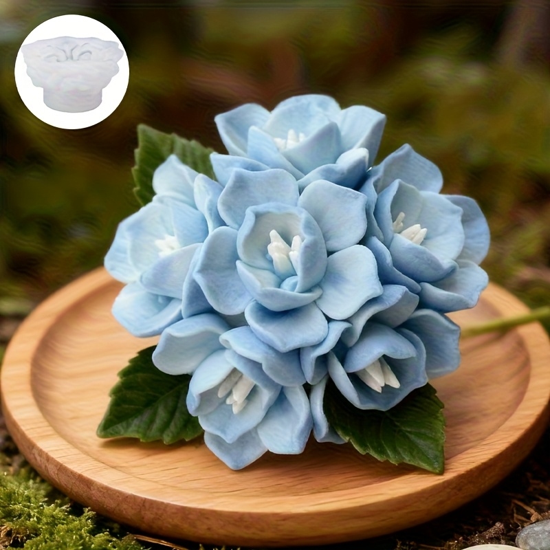 Candle Making Equipment - 1つのアジサイの花型シリコンモールド、キャンドル、石鹸、樹脂工芸品の作成に適しており、春の装飾、バレンタインデーなどにも適しています。