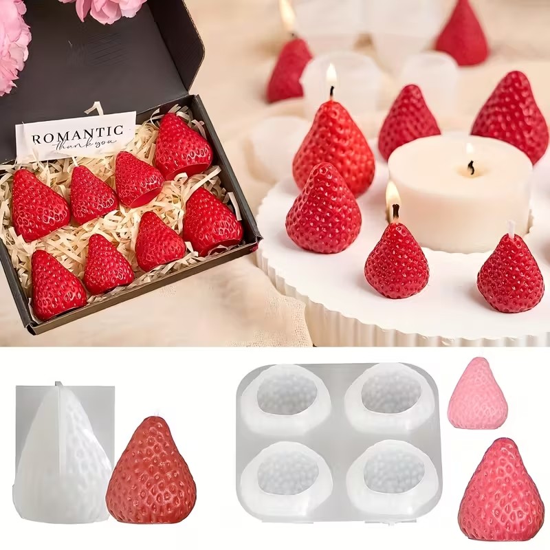 イチゴシリコンキャンドルモールド DIY アロマセラピー石鹸 - Candle Making Equipment のレビューと価格