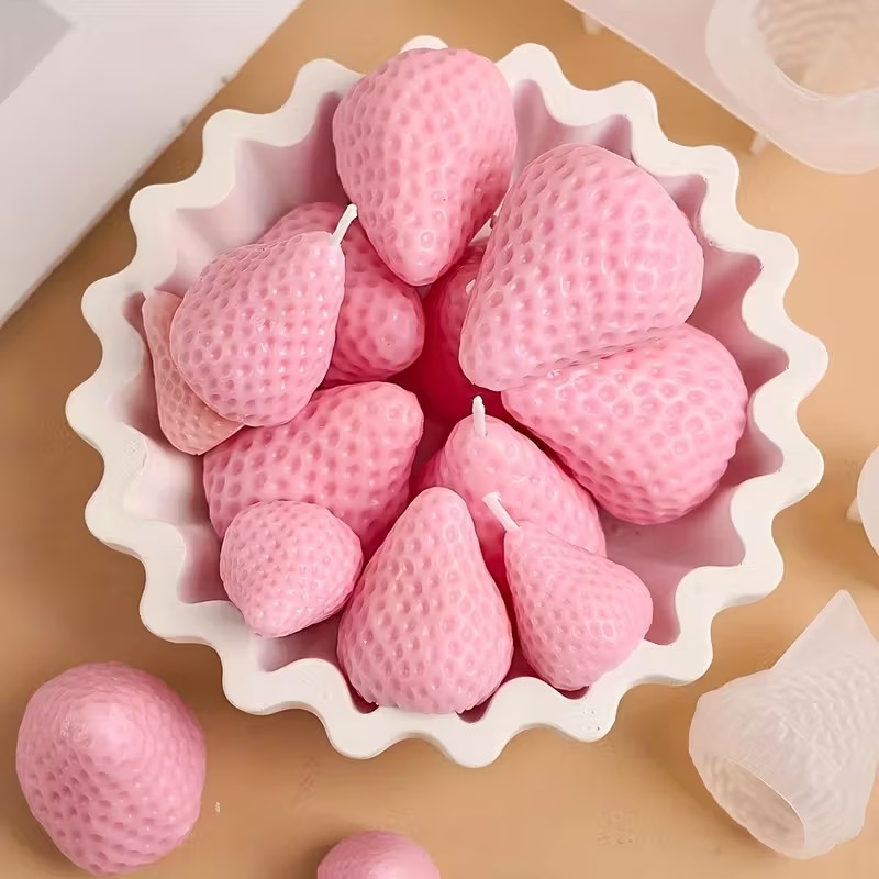イチゴシリコンキャンドルモールド DIY アロマセラピー石鹸 - Candle Making Equipment のレビューと価格