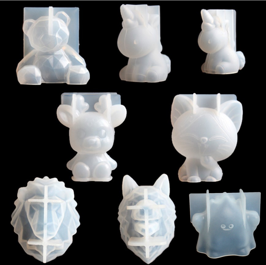 透明ユニコーンシリコーンエポキシ樹脂金型ジオメトリクマウサギ - Candle Making Equipment のレビューと価格