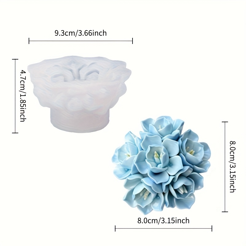 1つのアジサイの花型シリコンモールド、キャンドル、石鹸、樹脂 - Candle Making Equipment のレビューと価格