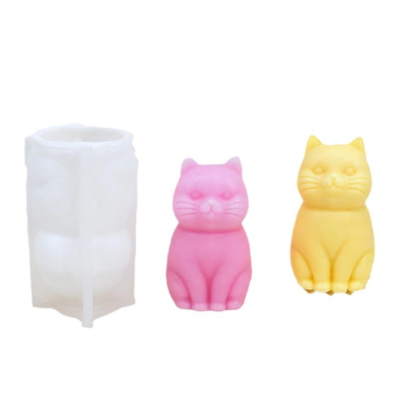 3D太った猫 動物シリコンキャンドルモールド DIYかわいい - Candle Making Fat のレビューと価格