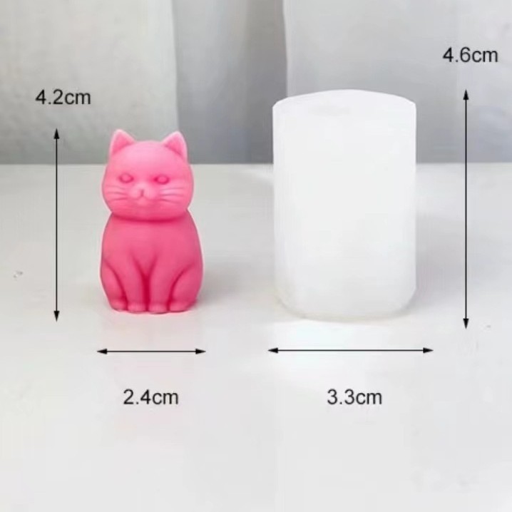 3D太った猫 動物シリコンキャンドルモールド DIYかわいい - Candle Making Fat のレビューと価格