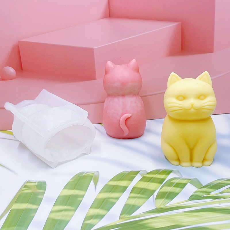 3D太った猫の動物シリコンキャンドル型DIY可愛い子猫石膏型 - Candle Making Fat のレビューと価格