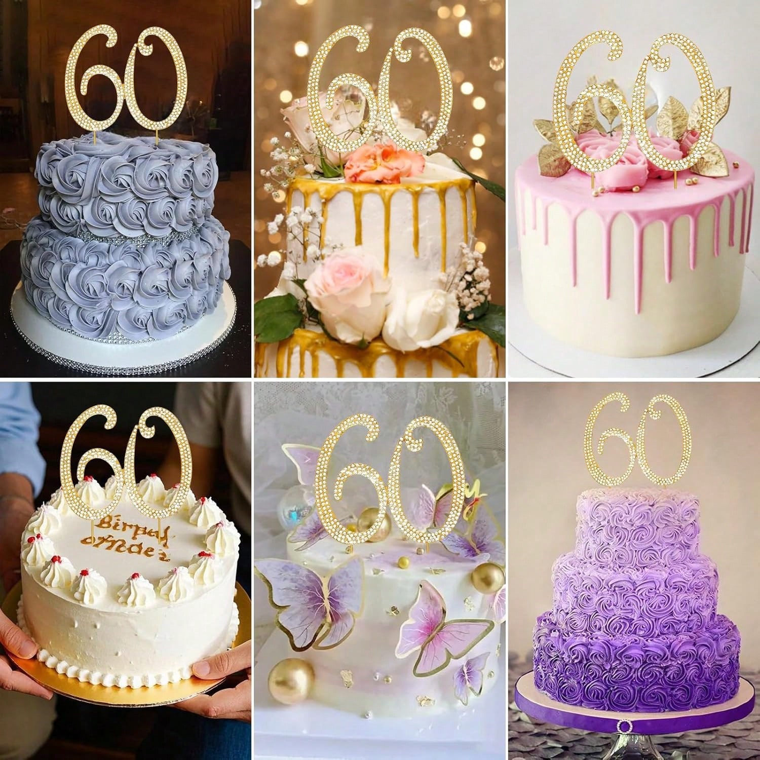 大型ゴールドラインストーンナンバーケーキトッパー（1個）-0 - Candle Making Process のレビューと価格