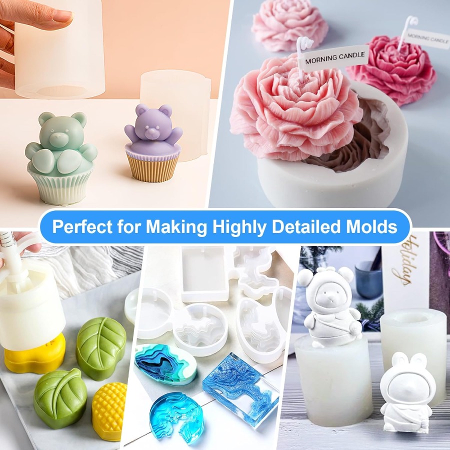 シリコンモールド作成キット、38.8オンスの15A弾性液状シ - Candle Making Equipment のレビューと価格